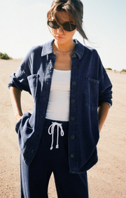 All Day Denim Knit Jacket - Indigo