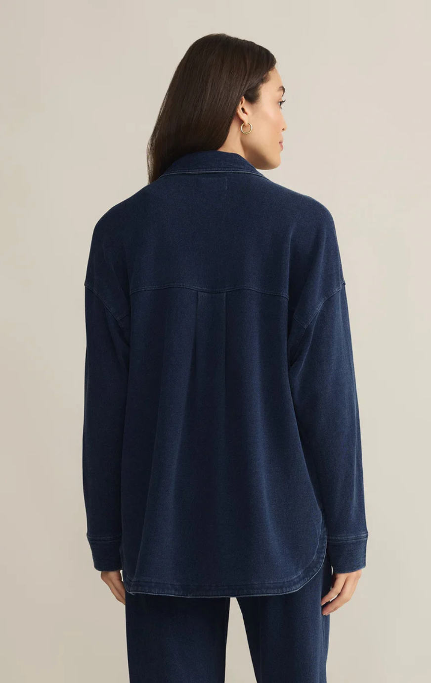 All Day Denim Knit Jacket - Indigo