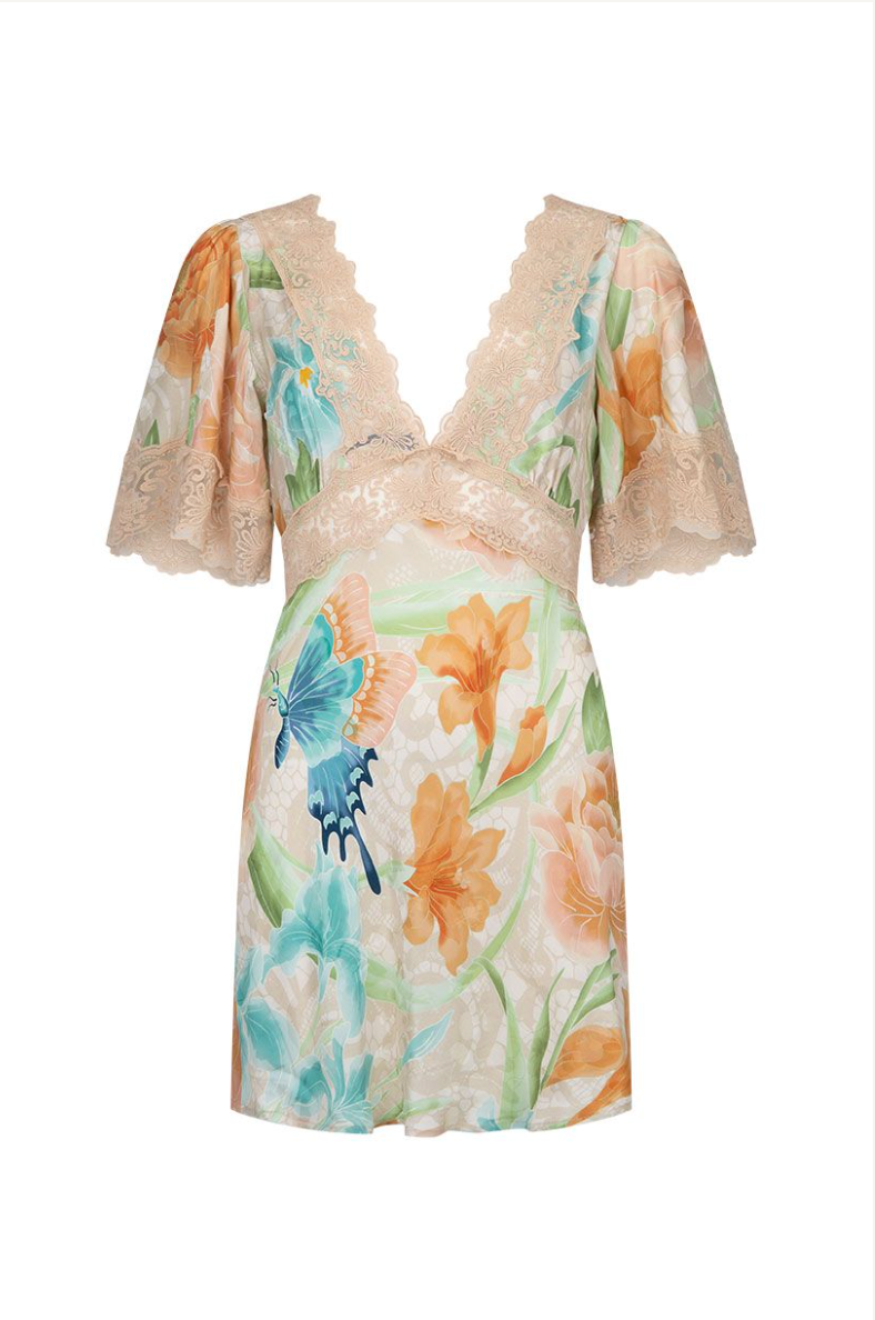 Painters Garden Mini Dress - Seafoam