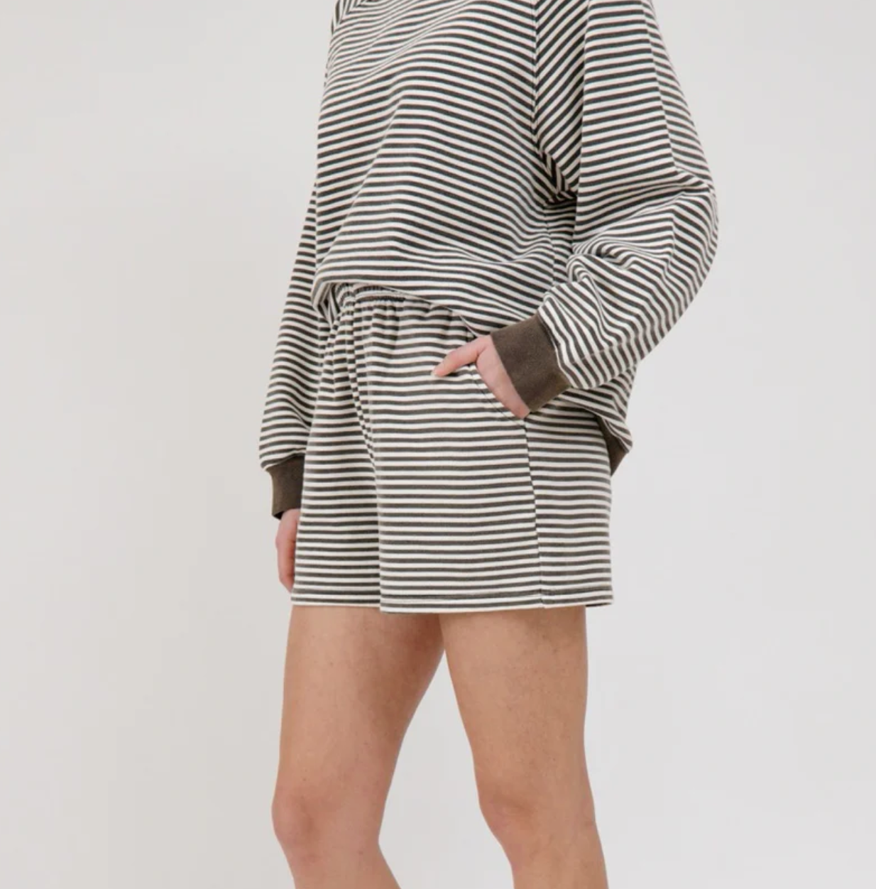 Mini Stripe Short - Black + White