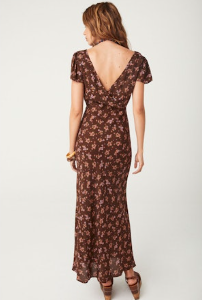 Melody Bias Maxi Dress - Antique Walnut