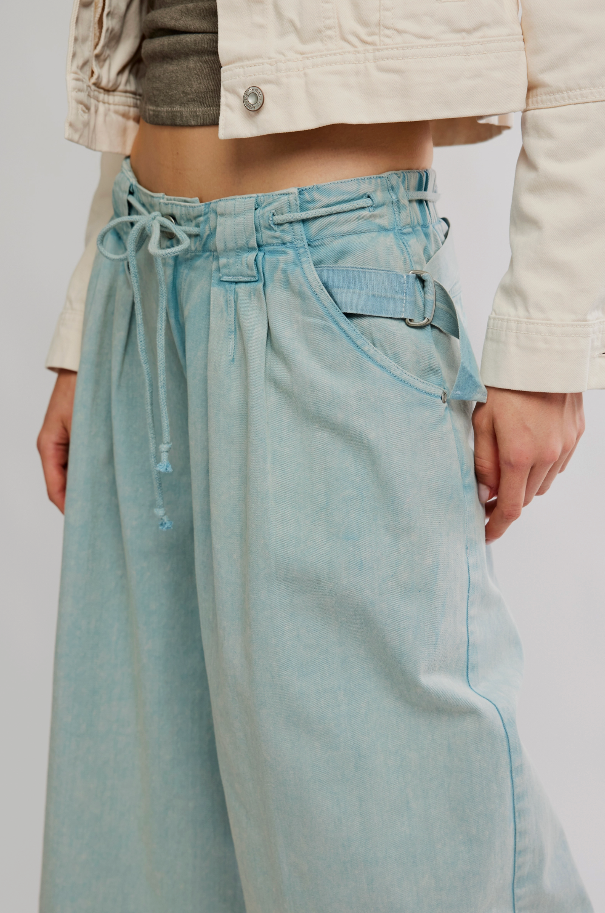 Julien Wide Leg Chino - Pearl Blue