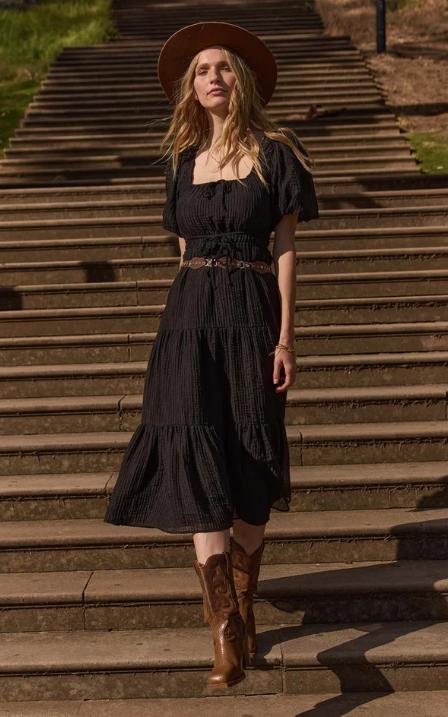 Amy Tiered Dress - Black