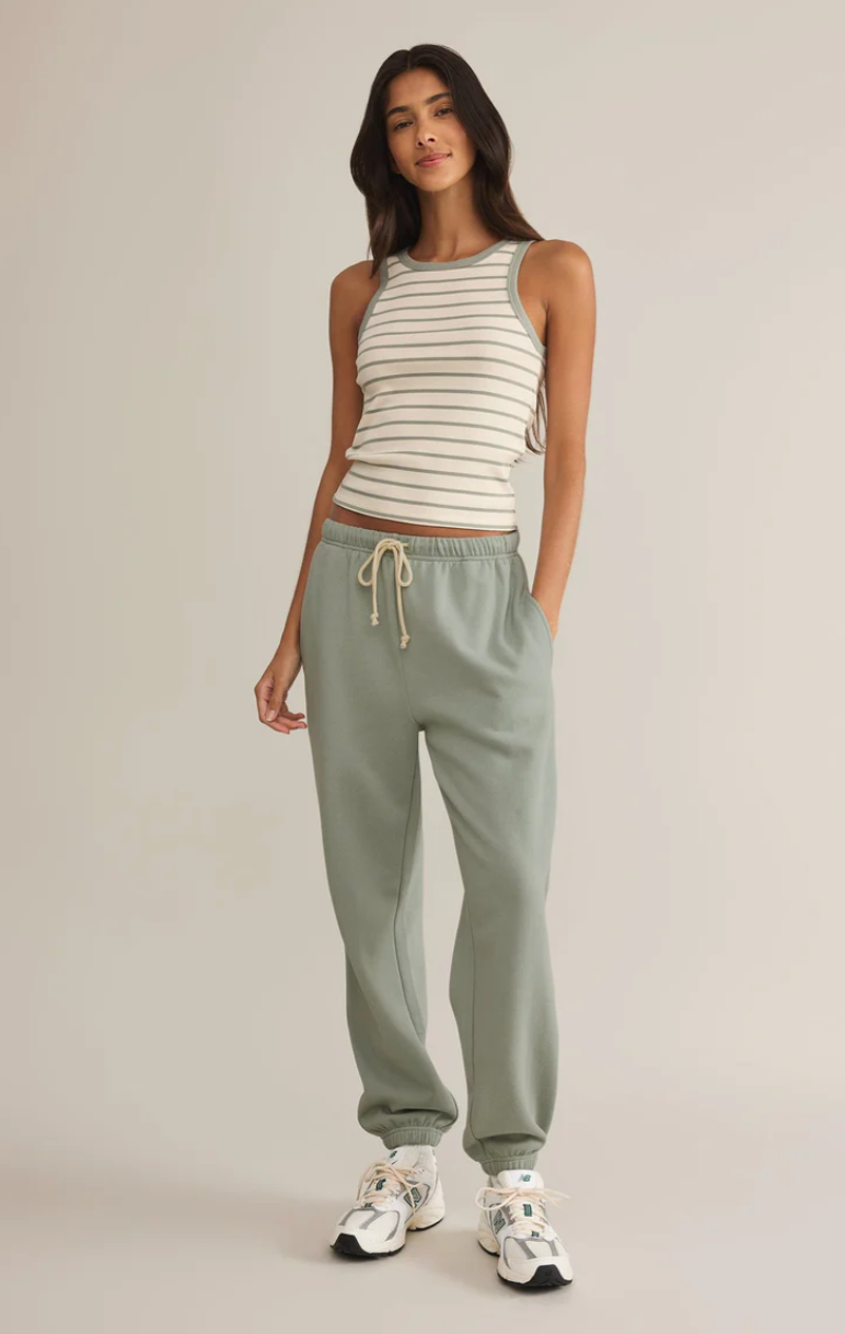 Hadley Striped Tank - Sage
