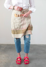 Woven Cotton/Linen Half Apron