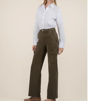 Miller High Rise Wide Leg Cargo - Olive