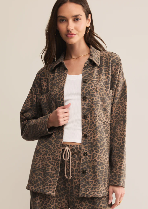 All Day Leopard Desert Jacket - Desert Tan