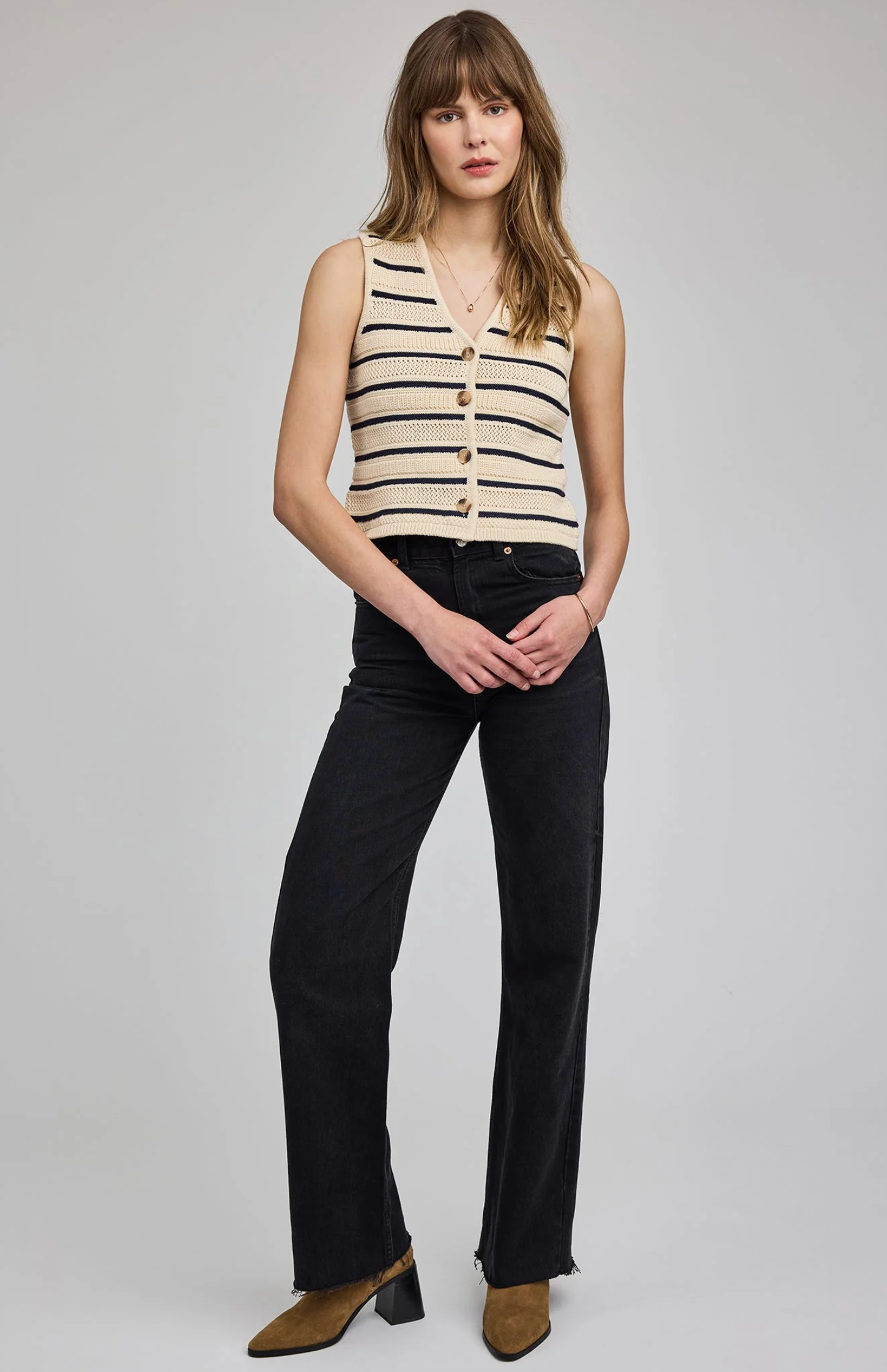 Mariana Vest - Navy Stripe
