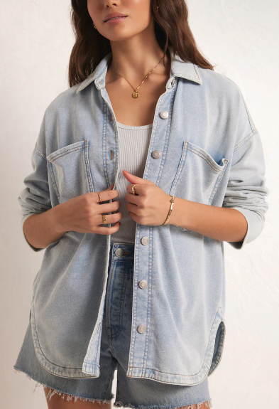 All Day Knit Denim Jacket - Washed Indigo