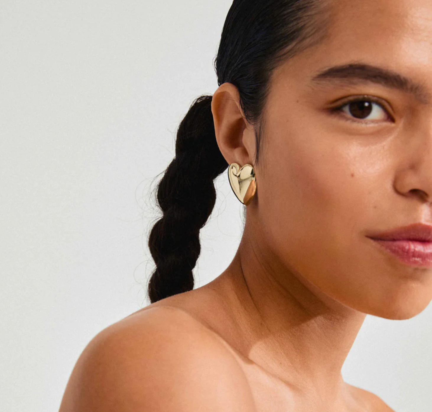 Annemette Heart Earrings  - Gold
