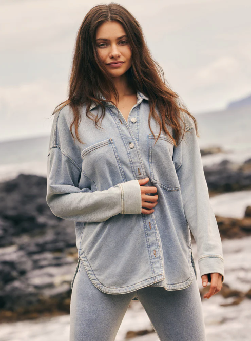 All Day Knit Denim Jacket - Washed Indigo