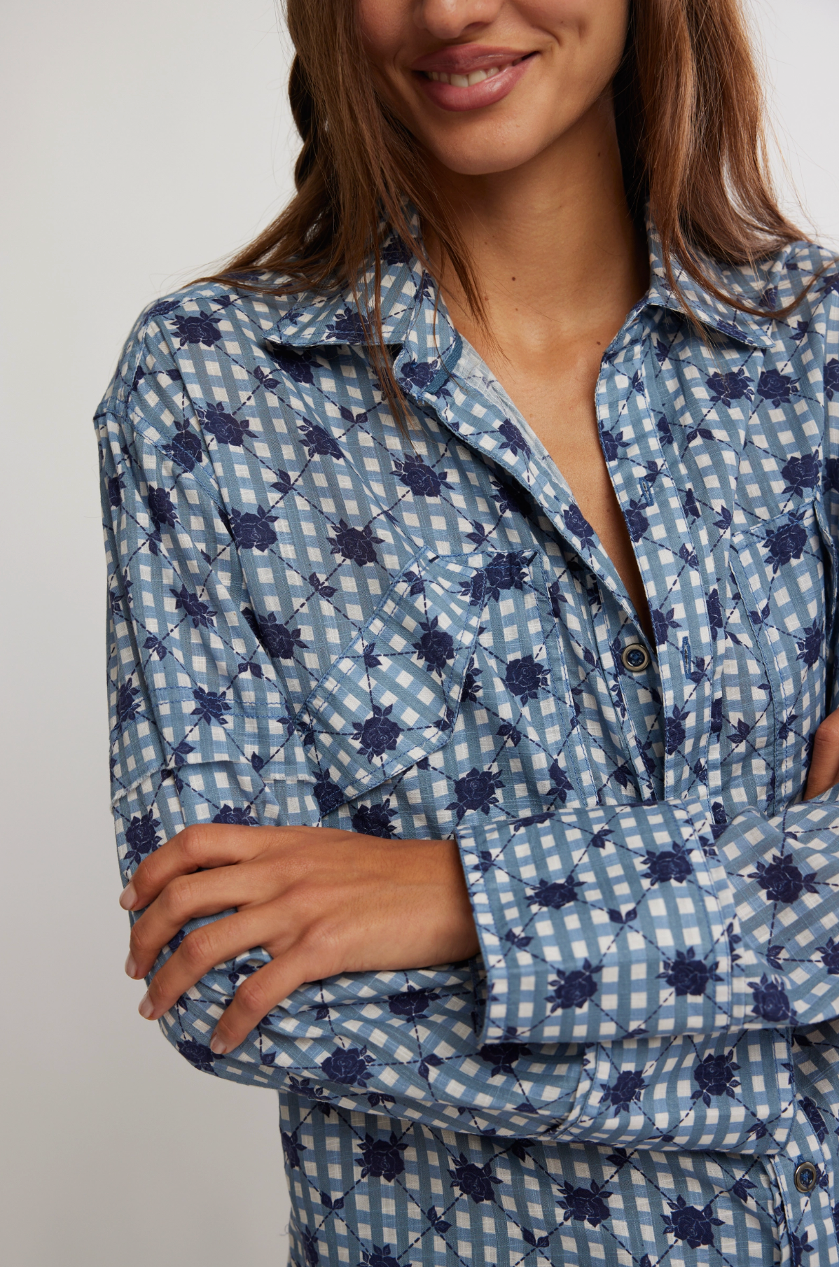 Hidden Flower Camo Shirt - Navy Combo
