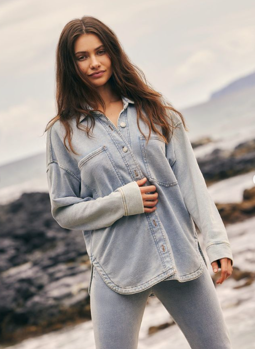 All Day Knit Denim Jacket - Washed Indigo