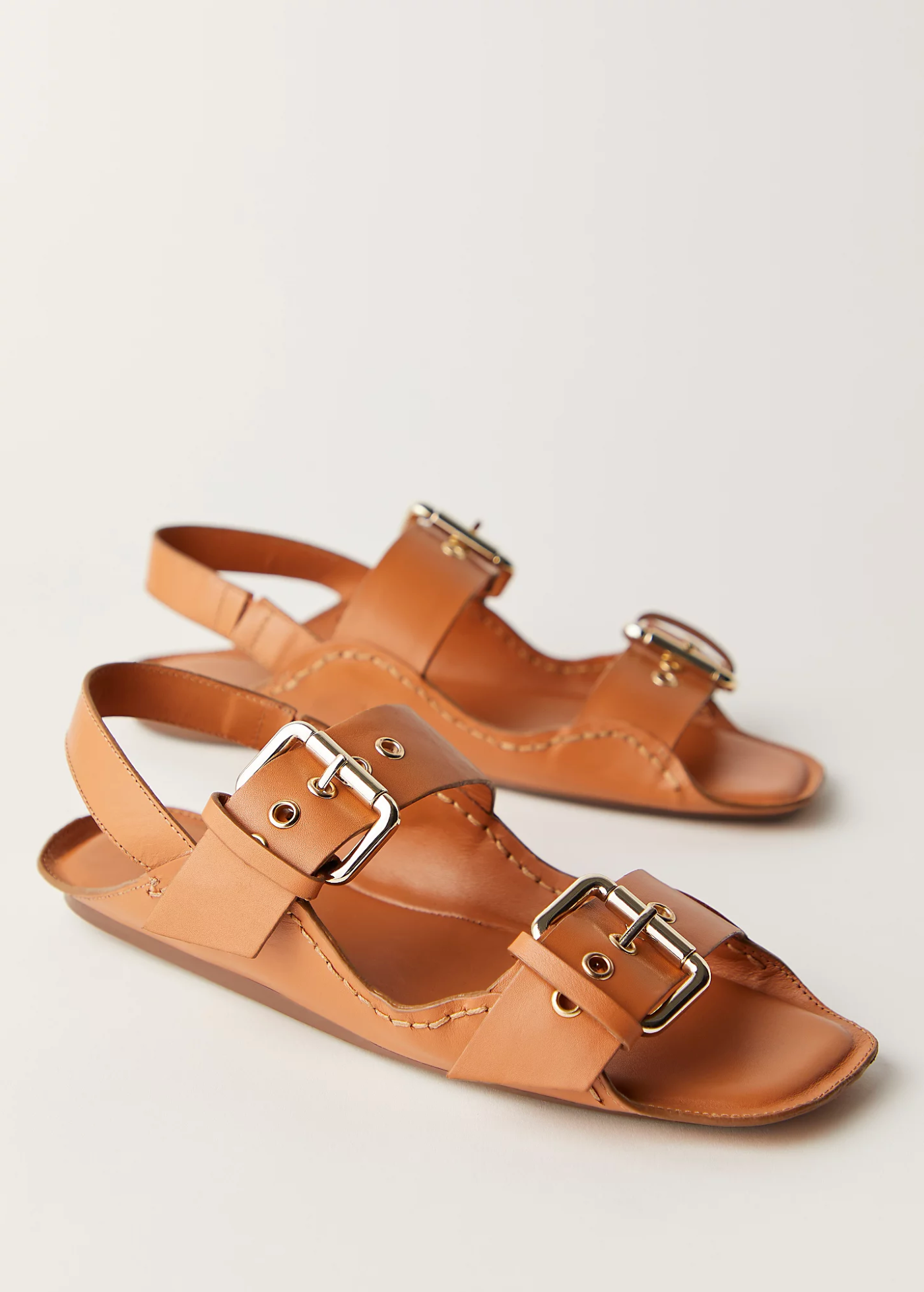 Blossom Buckle Sandal - Luggage Leather