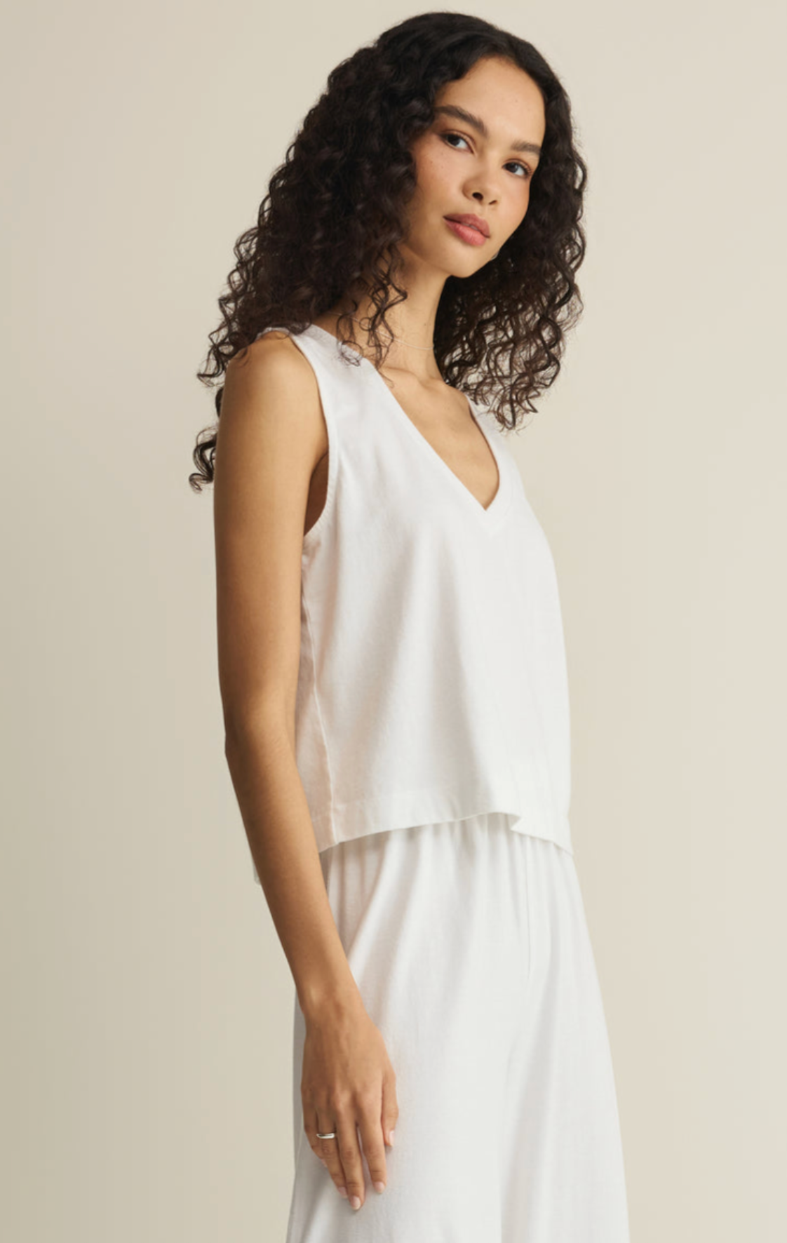 Sloane V-neck Top - White