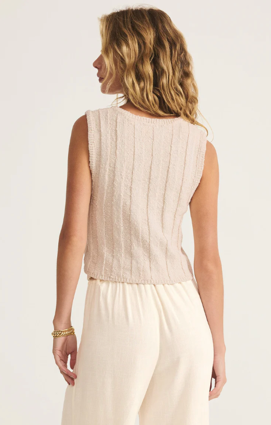 Calan Rib Knit Tank - Sea Salt