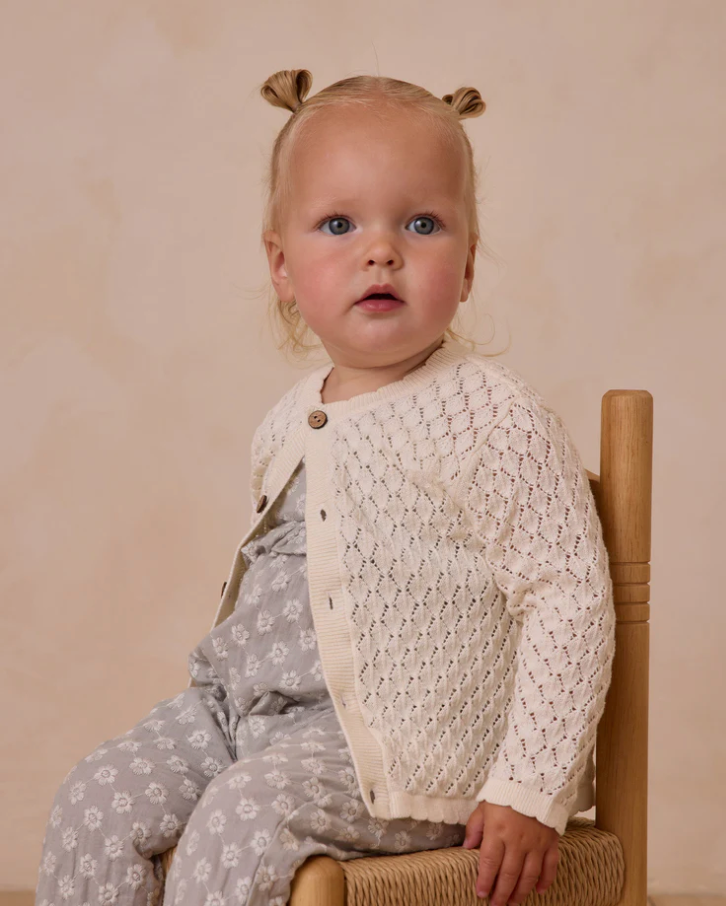 Baby Crochet Cardigan - Ivory