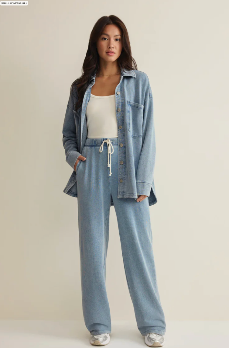 Hunter Denim Knit Pant - Ocean Air Indigo