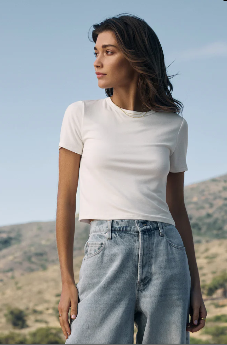Second Skin White Crew Top - White