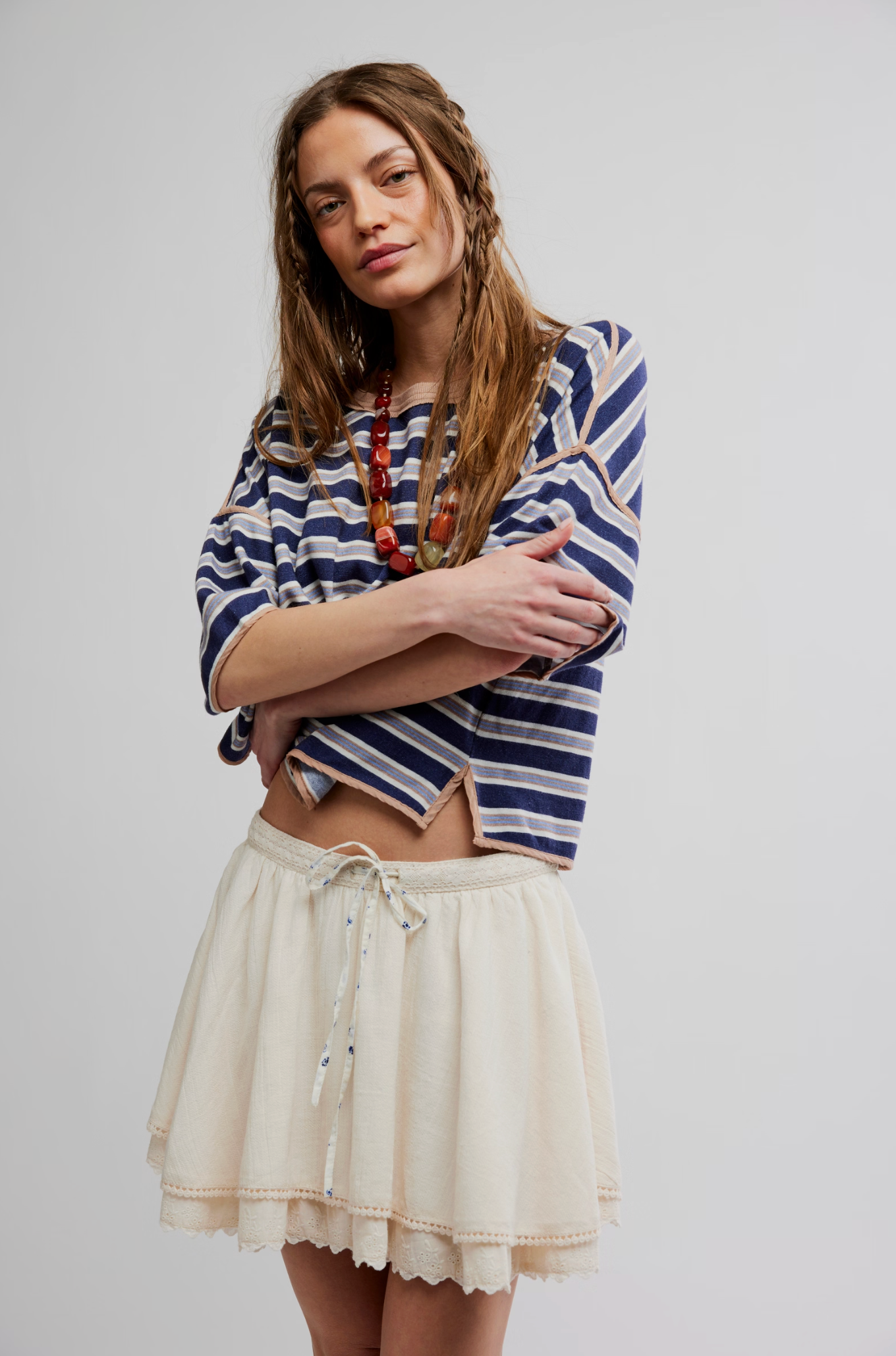 Lady Tulip Mini Skirt - Tea