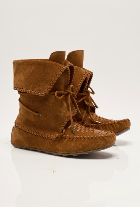 Misty Moccasin Boot - Cognac Suede