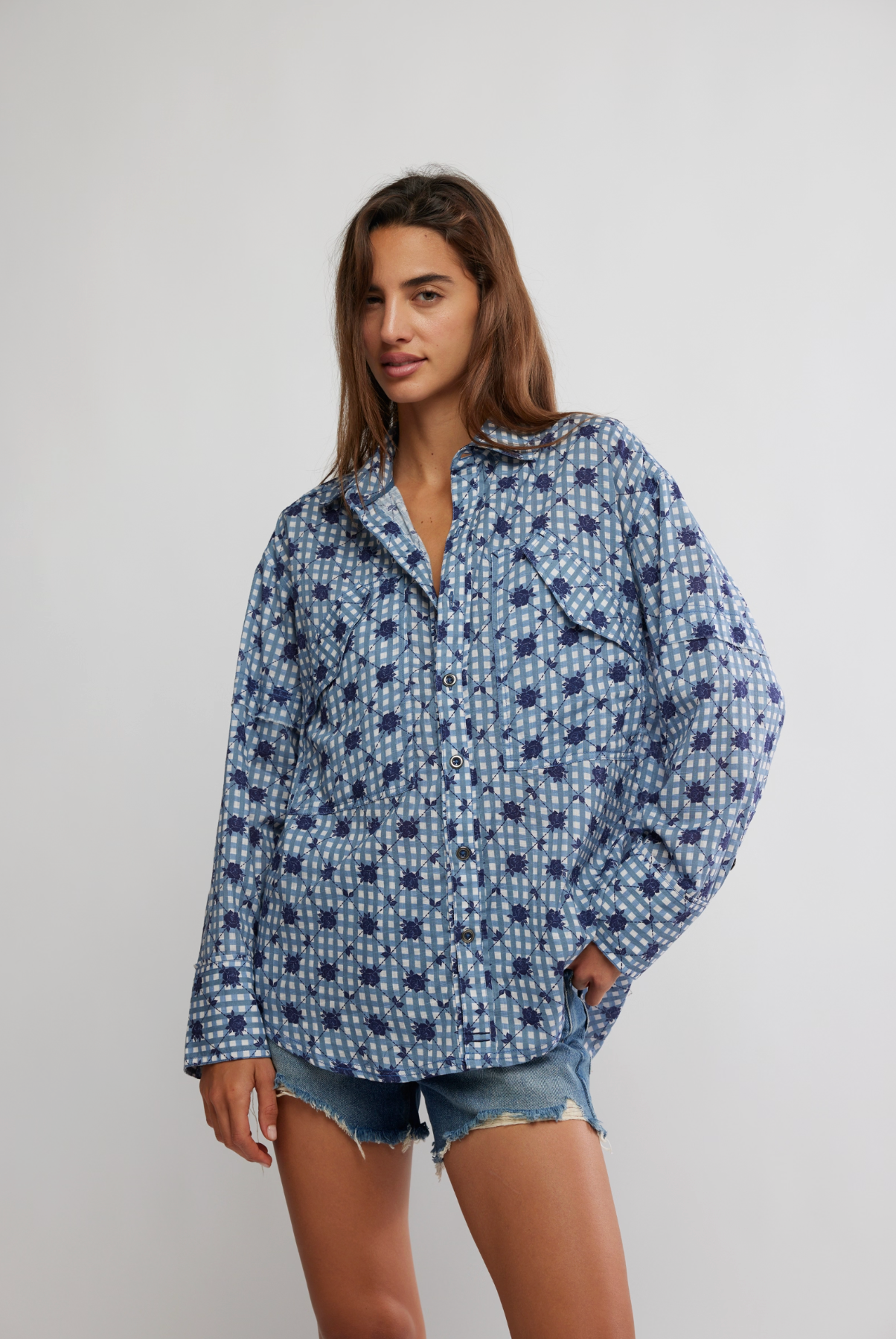 Hidden Flower Camo Shirt - Navy Combo