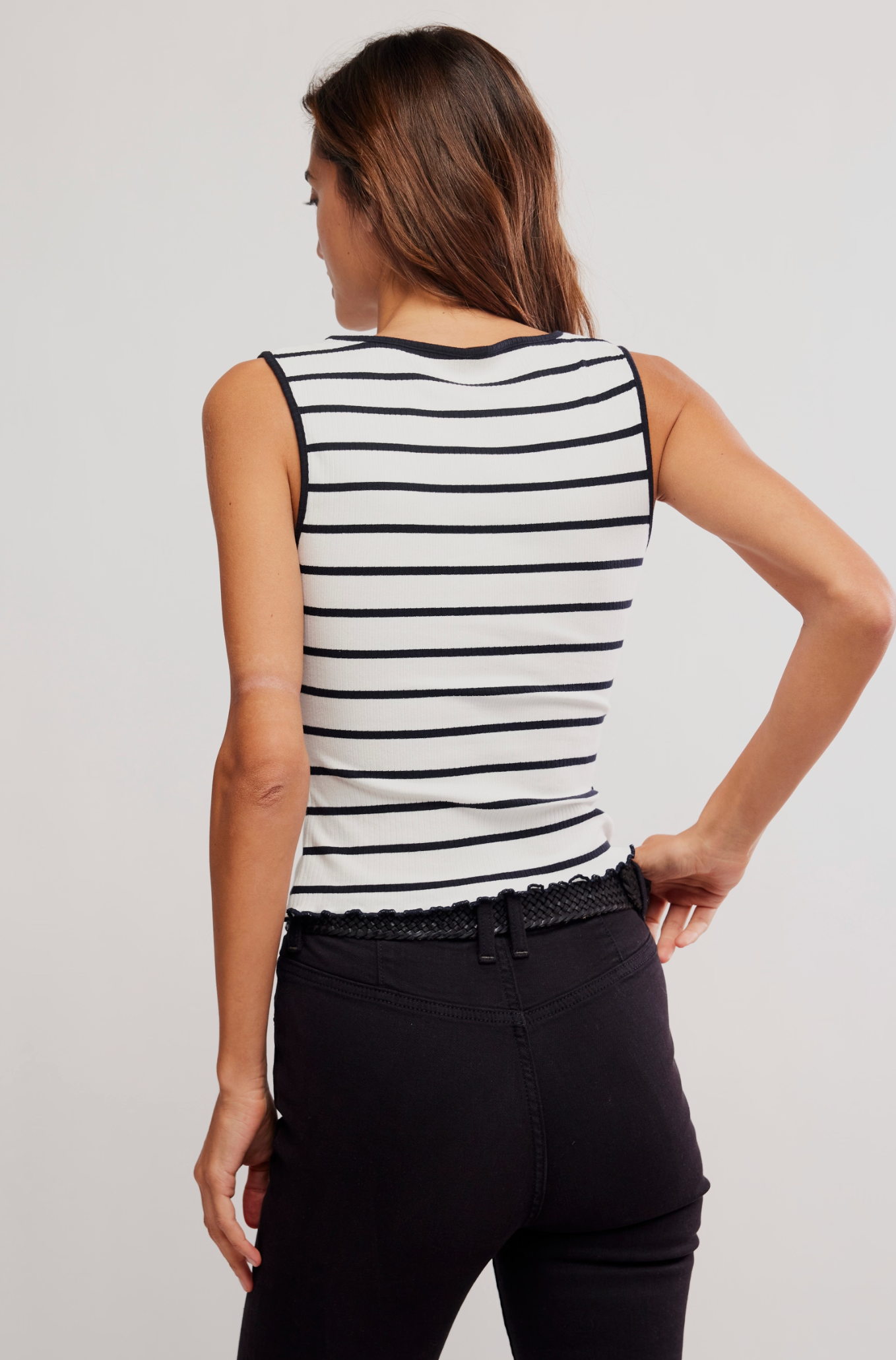 Tilly Striped Tank - Black and White Combo