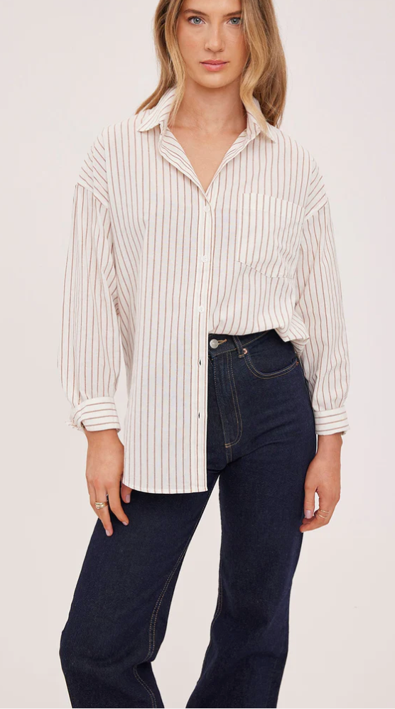 Orlando Poplin - Cream Stripe