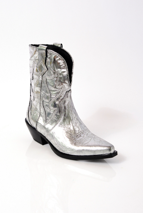 Way Out West Boot - Metallic Silver