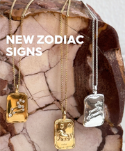 Square Zodiac Sign Necklace - Gold