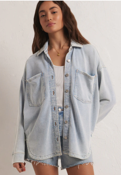 All Day Knit Denim Jacket - Washed Indigo
