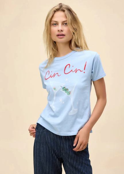 Cin Cin Ringer Tee - Blue