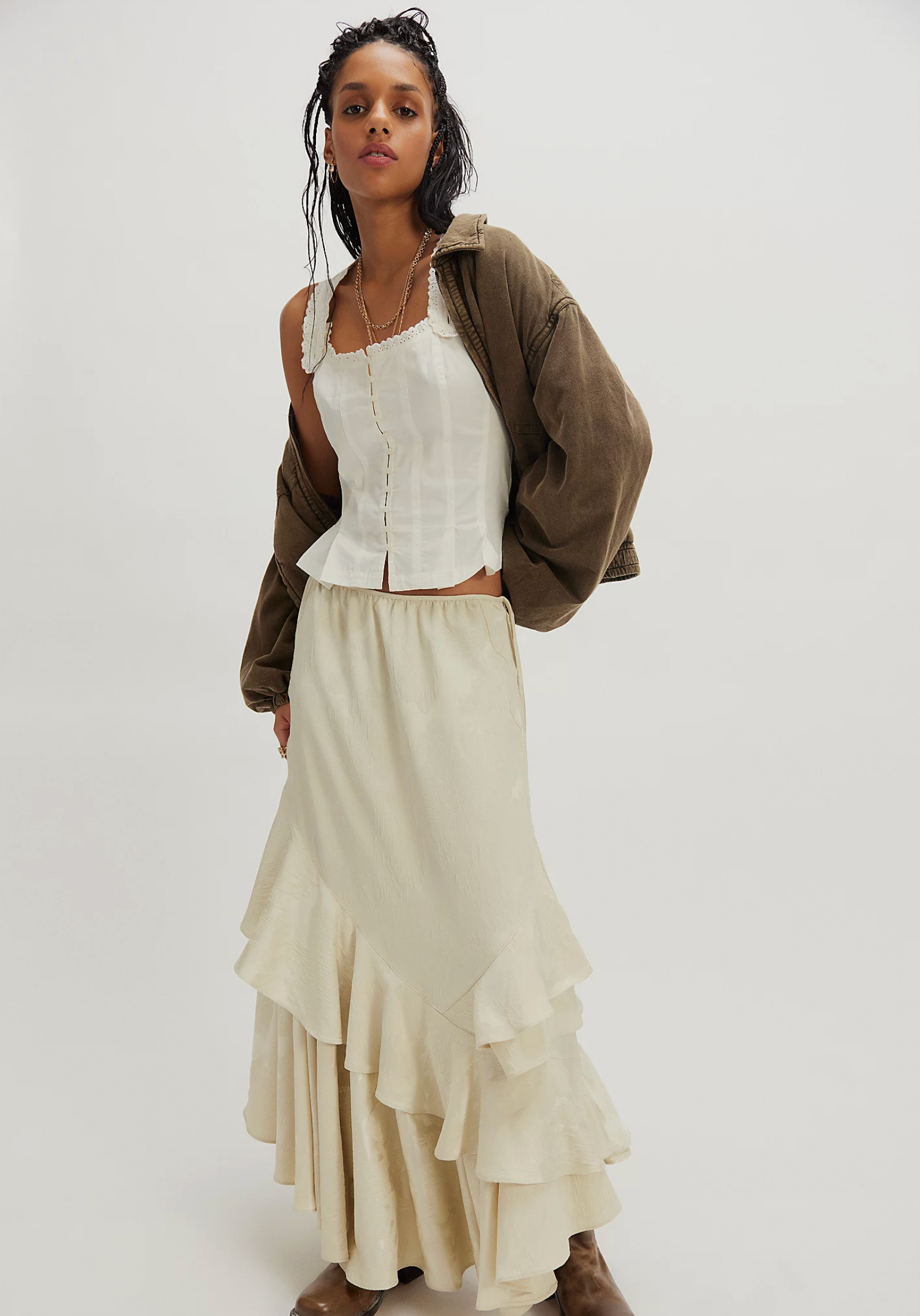 Bridgette Corset Top - Clean Ivory