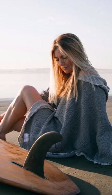 Women's Cocoon Surf Poncho - Grey