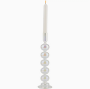 Clear Irisdescent Candlestick - 12 Inch