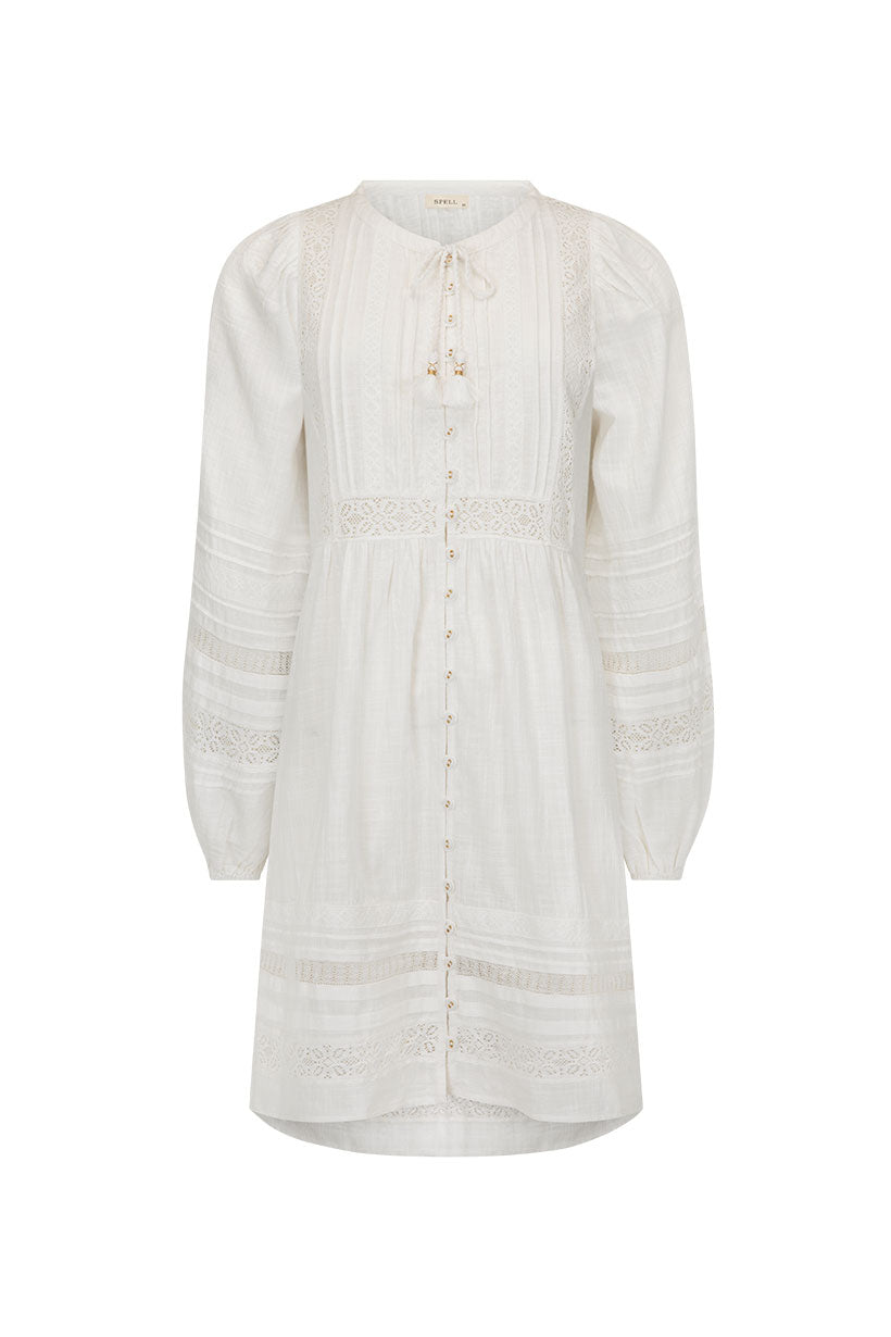 Stevie Lace Boho Mini Dress - Camellia