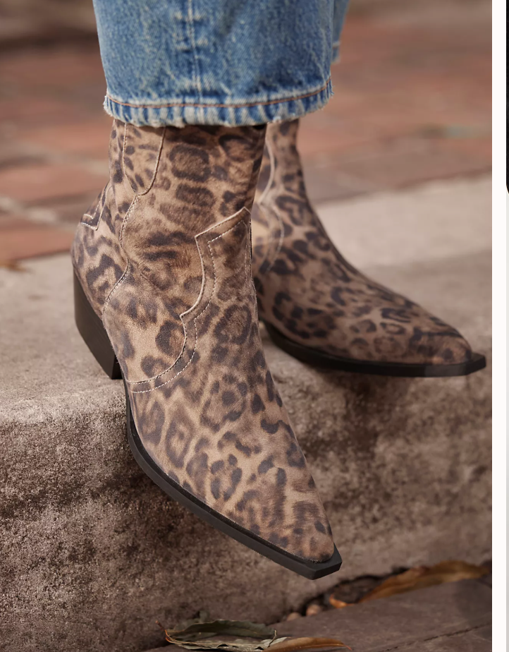 Cat Nap Cowboy Boot - Leopard Suede