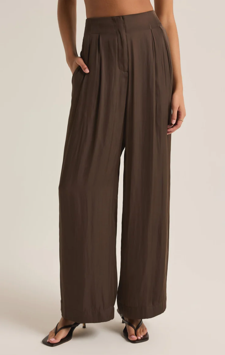 Lisse Wide Leg Pant - Dark Chocolate