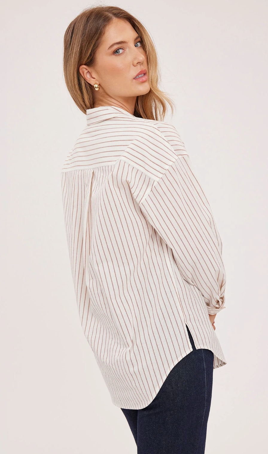 Orlando Poplin - Cream Stripe