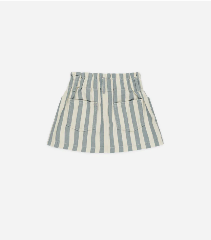 Denim Mini Skirt - Ocean Stripe