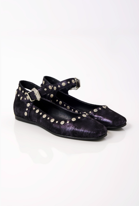 Mystic Mary Jane Flat - Metallic Navy
