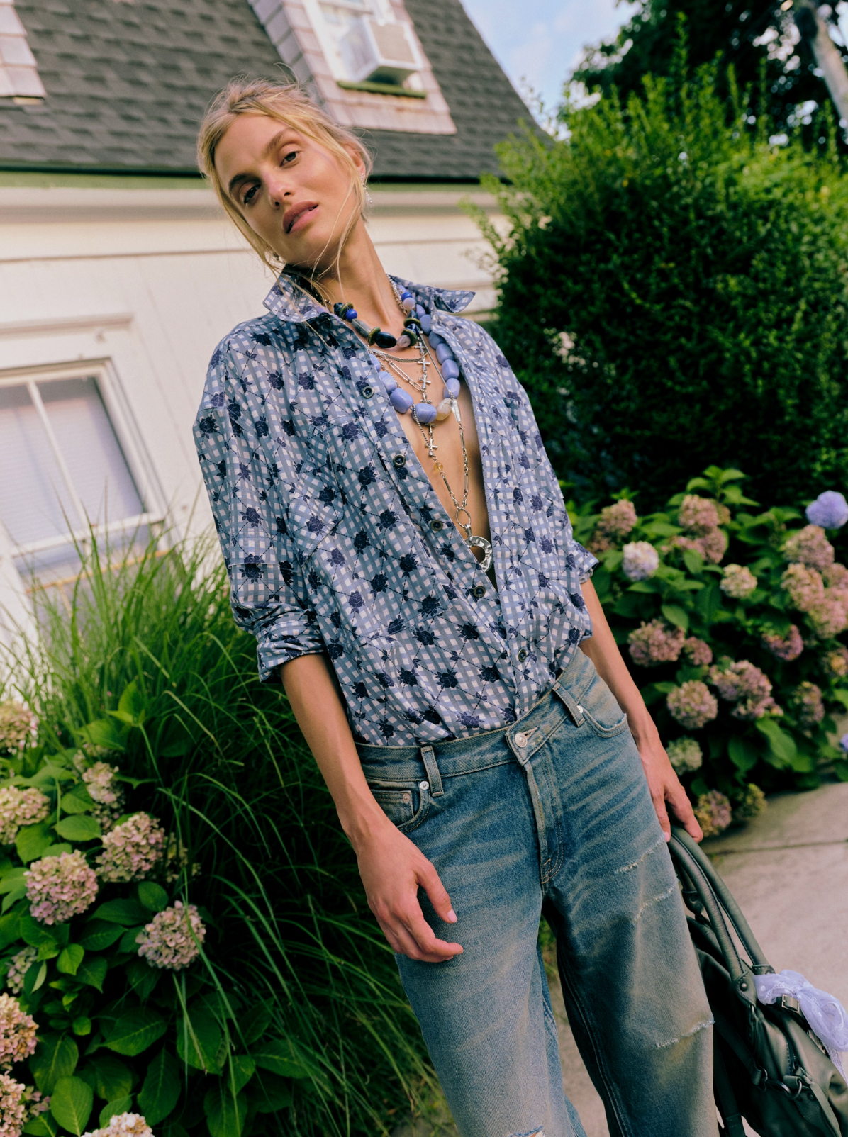 Hidden Flower Camo Shirt - Navy Combo