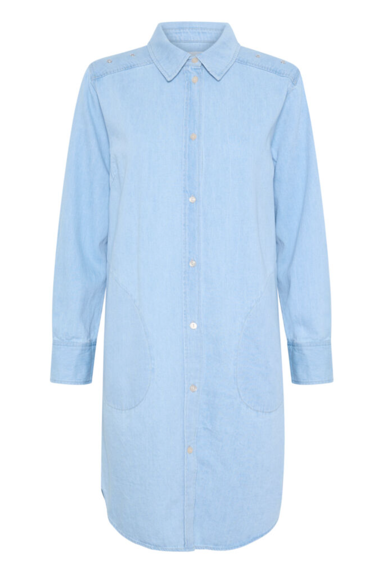 Nuria Dress - Whiteish Blue Denim