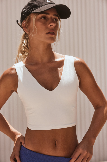 Never Better Crop Cami - White