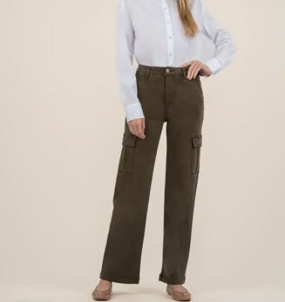 Miller High Rise Wide Leg Cargo - Olive