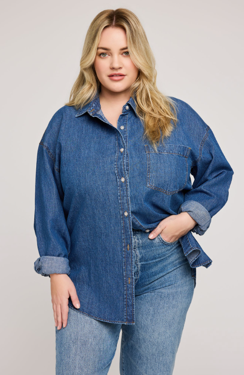 Whitney Denim Top - Medium Wash