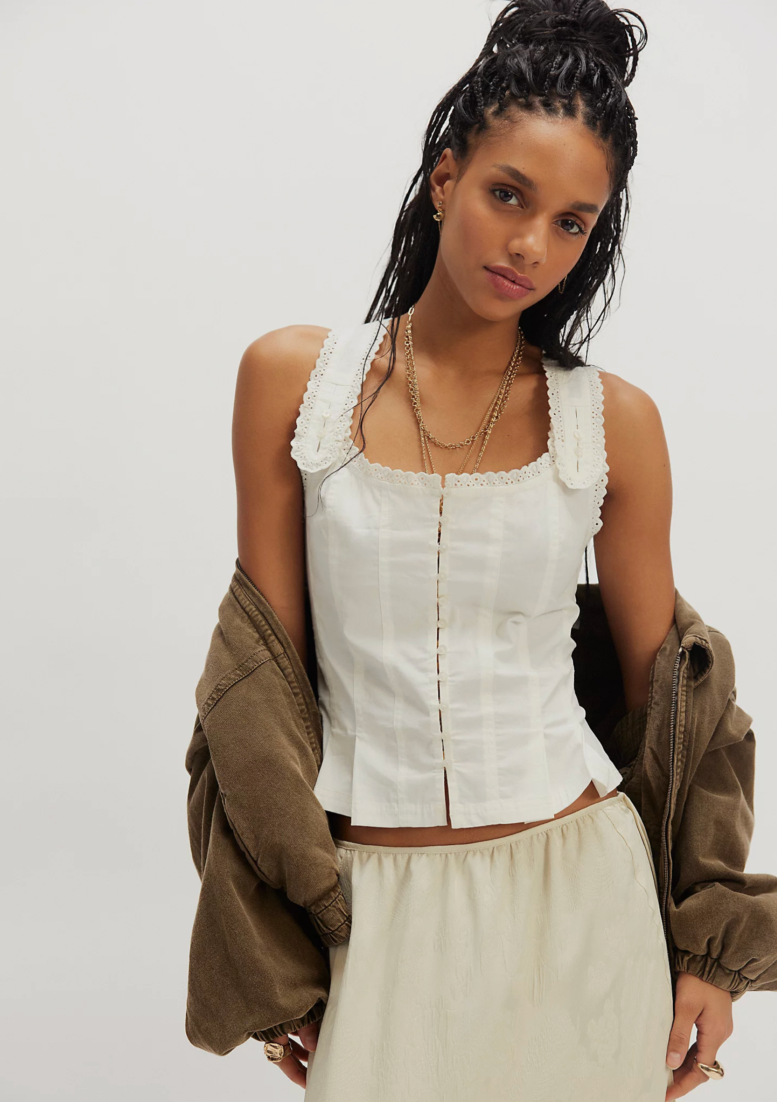 Bridgette Corset Top - Clean Ivory