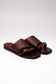 Mila Minimal Flat Sandal - Coconut Shell