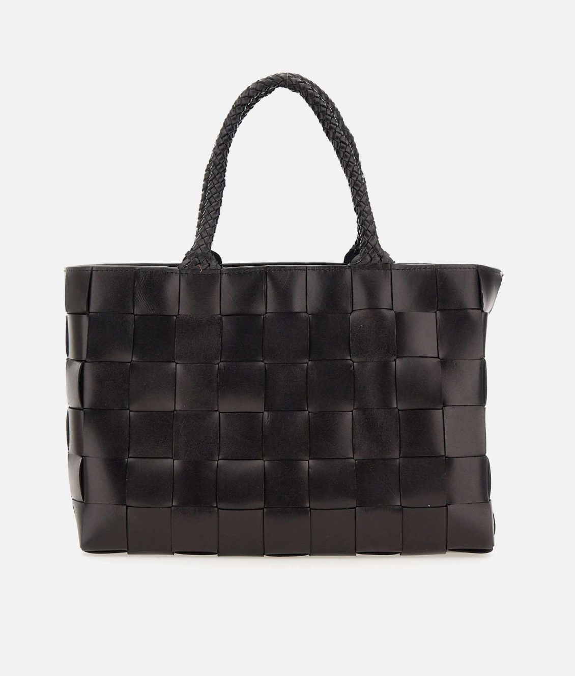 Square Braid Tote Bag - Black