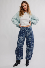 Good Luck Printed Barrel - Navy Bandana